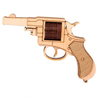 Фото - Деревянный мини пистолет с барабаном 15 х 10 см