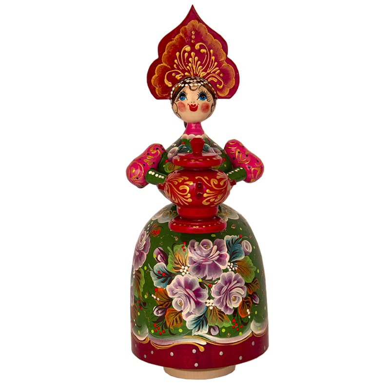 Фото - Деревянная кукла с музыкальным механизмом Розочка 26 см