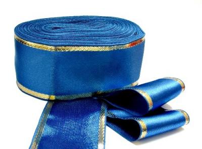 Фото - Атласная лента Синяя 45 мм Фото - Атласная лента Синяя 45 мм