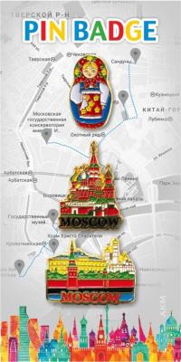 Фото - Набор фигурных значков Россия 3 см 3 штуки