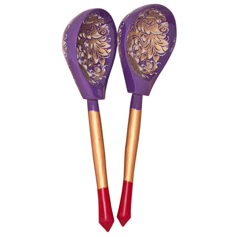 Фото - Ложка Хохлома Сиреневая кудрина 2 штуки 19 см