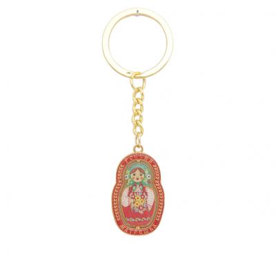 Фото - Брелок металлическая Матрешка красная 11 см