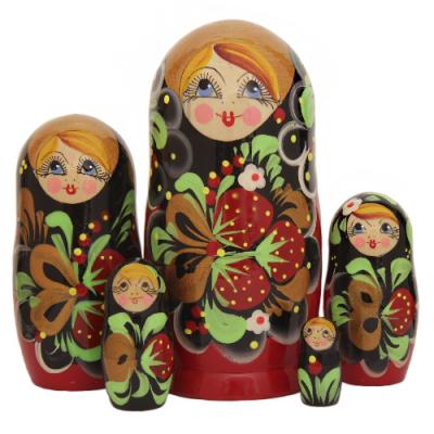 Фото - Матрёшка деревянная Клубничка 5 мест  16 см