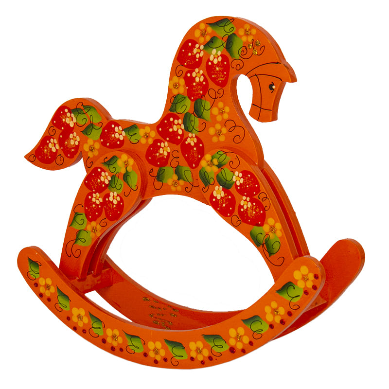 Фото - Деревянная лошадка качалка расписная Лучик 21 х 20 см