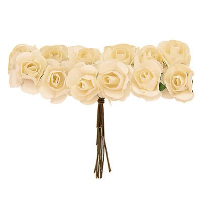 Фото - Искусственные розочки белого цвета 12 шт