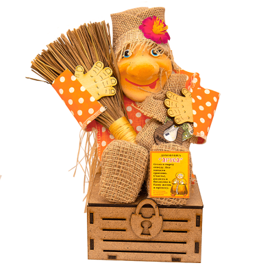 Фото - Кукла Баба Ягуся на кадочке 33 см