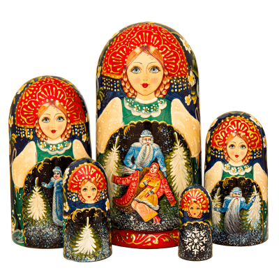 Фото - Коллекционная матрешка русская сказка Морозко 5 мест 17 см
