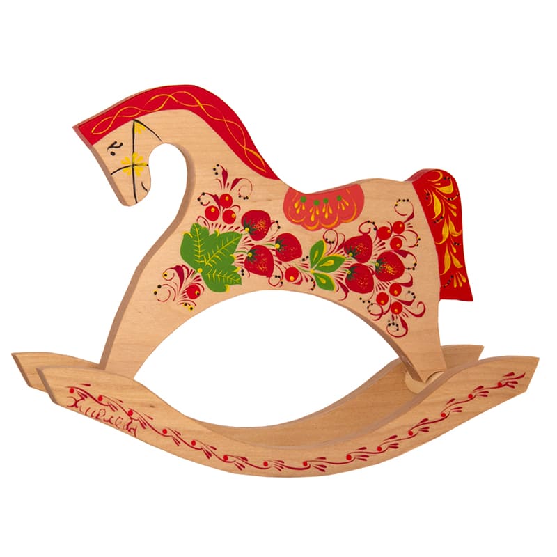 Фото - Деревянная расписная Лошадка качалка Россияночка 21 х 16 см