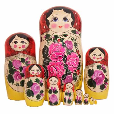 Фото - Матрешка традиционная большая 10 мест. h-25 см + подарок! Фото - Матрешка традиционная большая 10 мест. h-25 см + подарок!
