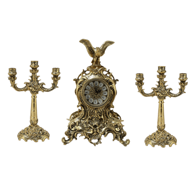 Фото - Каминный набор часы и канделябры Император