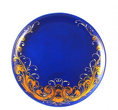 Фото - Тарелка панно Синяя лазурь Хохлома 21 см Фото - Тарелка панно Синяя лазурь Хохлома 21 см