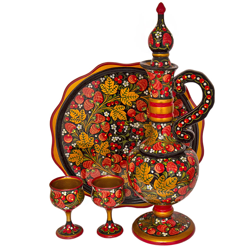 Фото - Набор для вина Хохлома "Просторы" 8 предметов