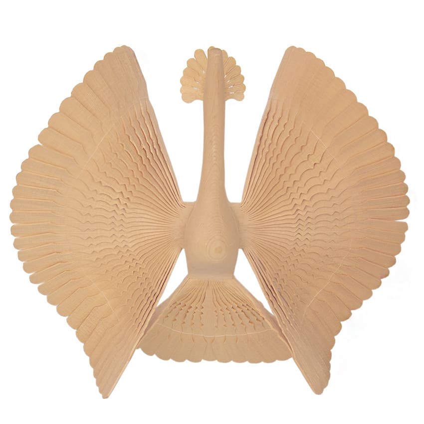 Фото - Птица счастья с хохолком из щепы ручная работа  25 х 25 см