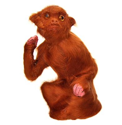 Фото - Обезьянка меховая интерьерная статуэтка 10 см