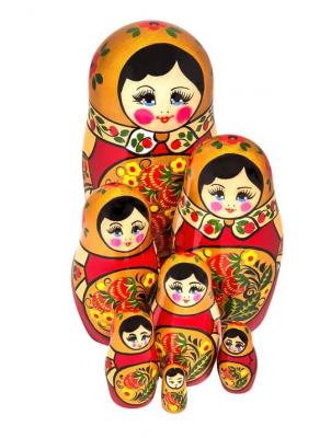 Фото - Матрешка Хохлома фабричная 7 мест 16 см