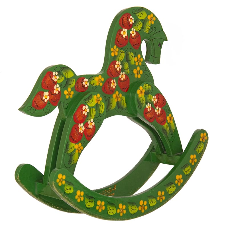 Фото - Деревянная игрушка лошадка качалка Летняя полянка 20 х 21 см