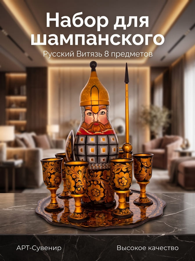 Фото - Деревянный набор для вина "Витязь" 8 предметов