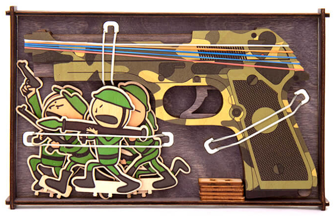 Деревянный пистолет - резинкострел