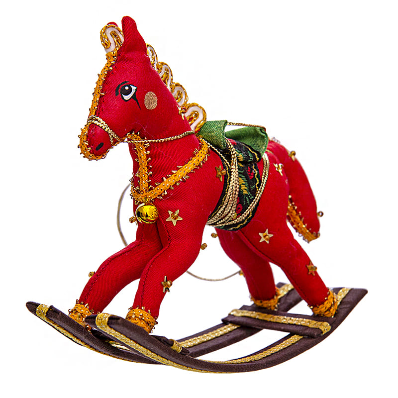Фото - Текстильная авторская игрушка Лошадка качалка 15 х 11 см Фото - Текстильная авторская игрушка Лошадка качалка 15 х 11 см