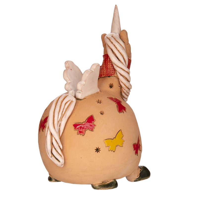 Фото - Керамическая статуэтка подсвечник Единорог в шарфике 21 х 14 см