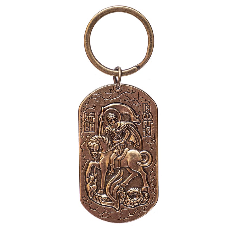 Фото - Брелок для ключей Георгий Победоносец 5 х 2,8 см  Фото - Брелок для ключей Георгий Победоносец 5 х 2,8 см
