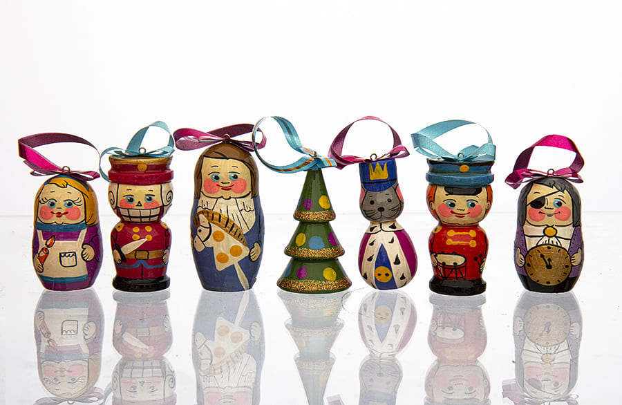 Фото - Набор елочных игрушек из дерева Щелкунчик 7 штук Фото - Набор елочных игрушек из дерева Щелкунчик 7 штук