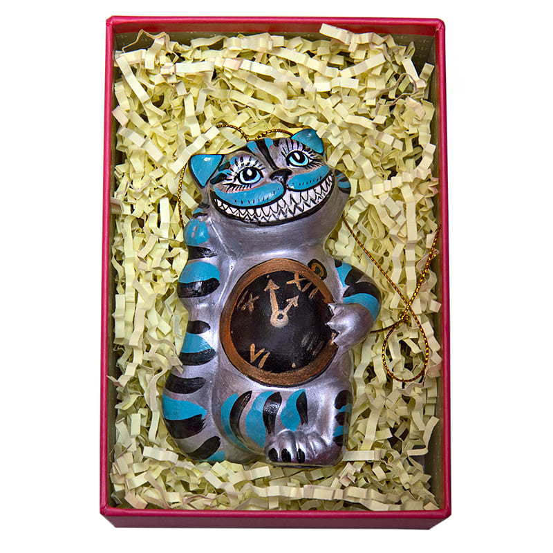 Фото - Фарфоровая елочная игрушка Чеширский котик 12 х 7 см Фото - Фарфоровая елочная игрушка Чеширский котик 12 х 7 см