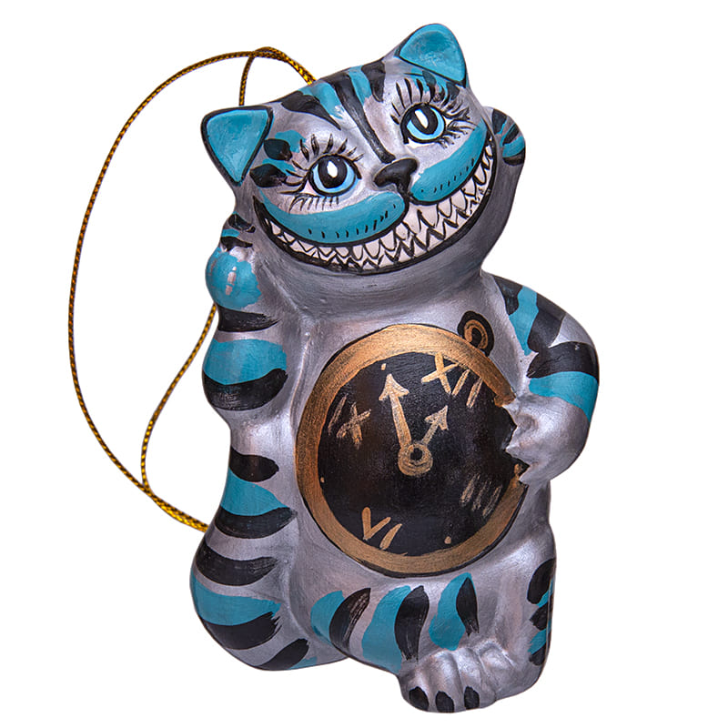 Фото - Фарфоровая елочная игрушка Чеширский котик 12 х 7 см Фото - Фарфоровая елочная игрушка Чеширский котик 12 х 7 см