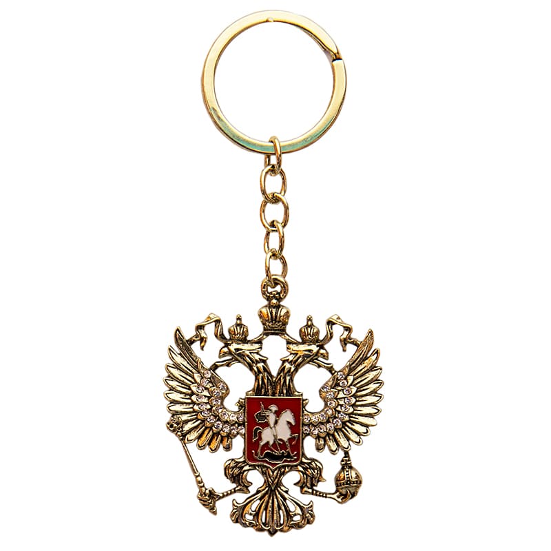 Фото - Брелок для ключей Двуглавый орел со стразами 12 см  Фото - Брелок для ключей Двуглавый орел со стразами 12 см