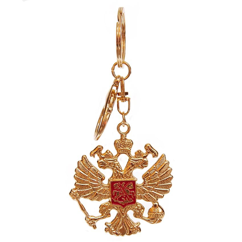Фото - Брелок для ключей Герб России с эмалью 6 х 5 см  Фото - Брелок для ключей Герб России с эмалью 6 х 5 см
