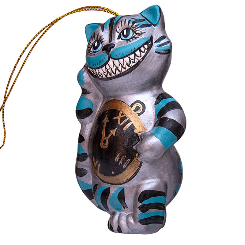 Фото - Фарфоровая елочная игрушка Чеширский котик 12 х 7 см Фото - Фарфоровая елочная игрушка Чеширский котик 12 х 7 см