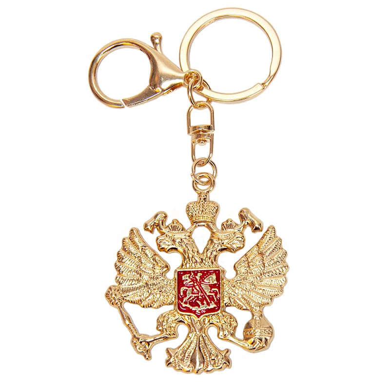 Фото - Брелок для ключей Герб России с эмалью 6 х 5 см  Фото - Брелок для ключей Герб России с эмалью 6 х 5 см