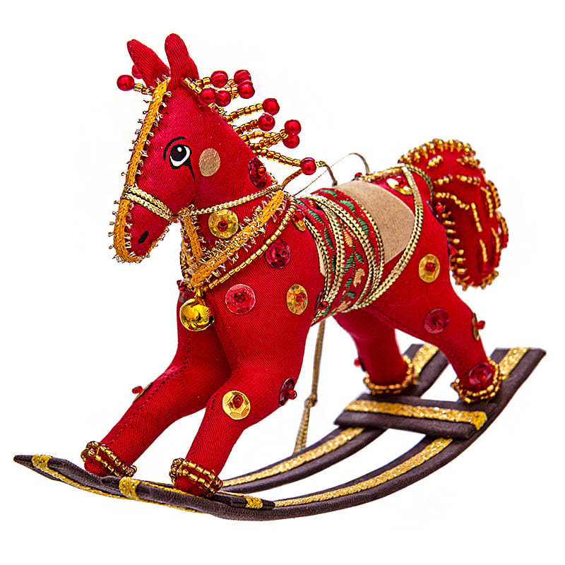 Фото - Текстильная игрушка Лошадка качалка бисерная 15 х 11 см Фото - Текстильная игрушка Лошадка качалка бисерная 15 х 11 см