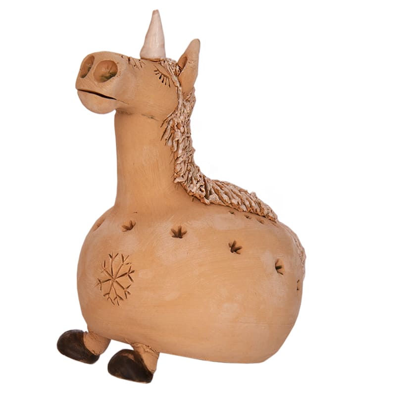 Фото - Керамическая статуэтка подсвечник Фантастический единорог 19 х 13 см