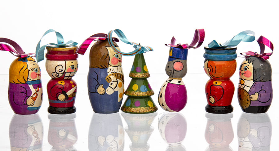 Фото - Набор елочных игрушек из дерева Щелкунчик 7 штук Фото - Набор елочных игрушек из дерева Щелкунчик 7 штук